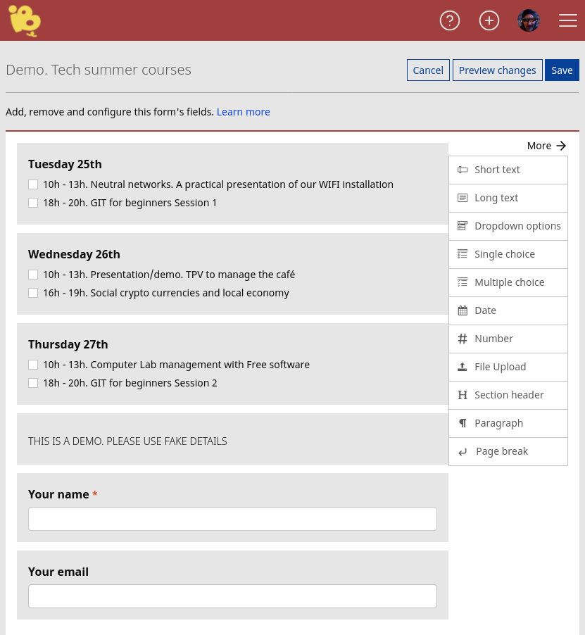 Add, edit, and remove form fields